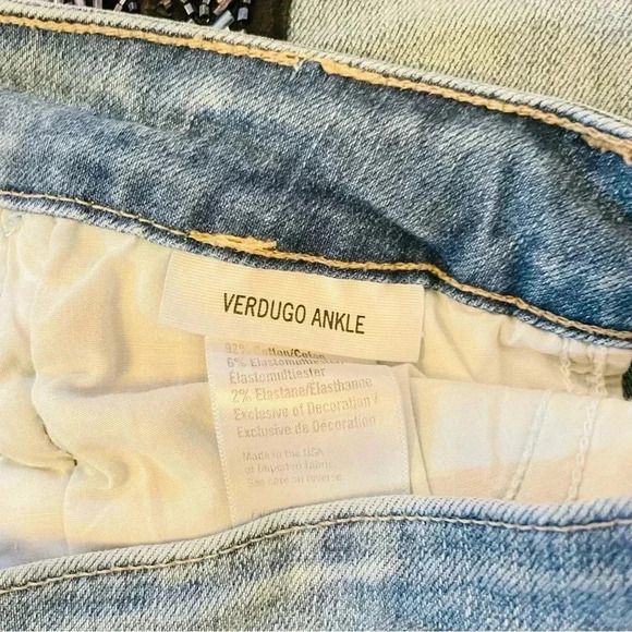 Paige Verdugo Ankle Paulinatux Embellished Skinny Jean Beaded Sides Size 27 - Picture 10 of 15